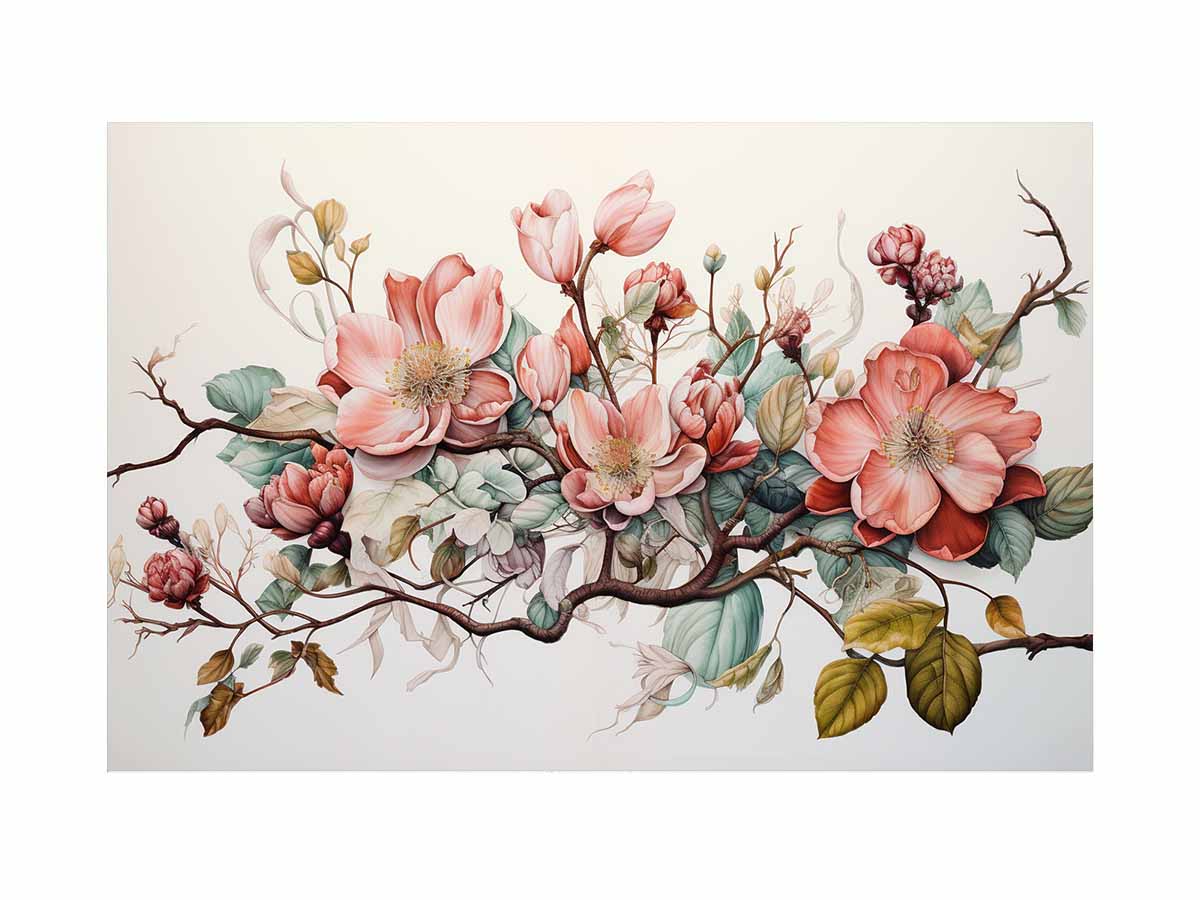 Flower Art Canvas Print Premium Framed by JetGirl Art - Rosetta Creative Boutique
